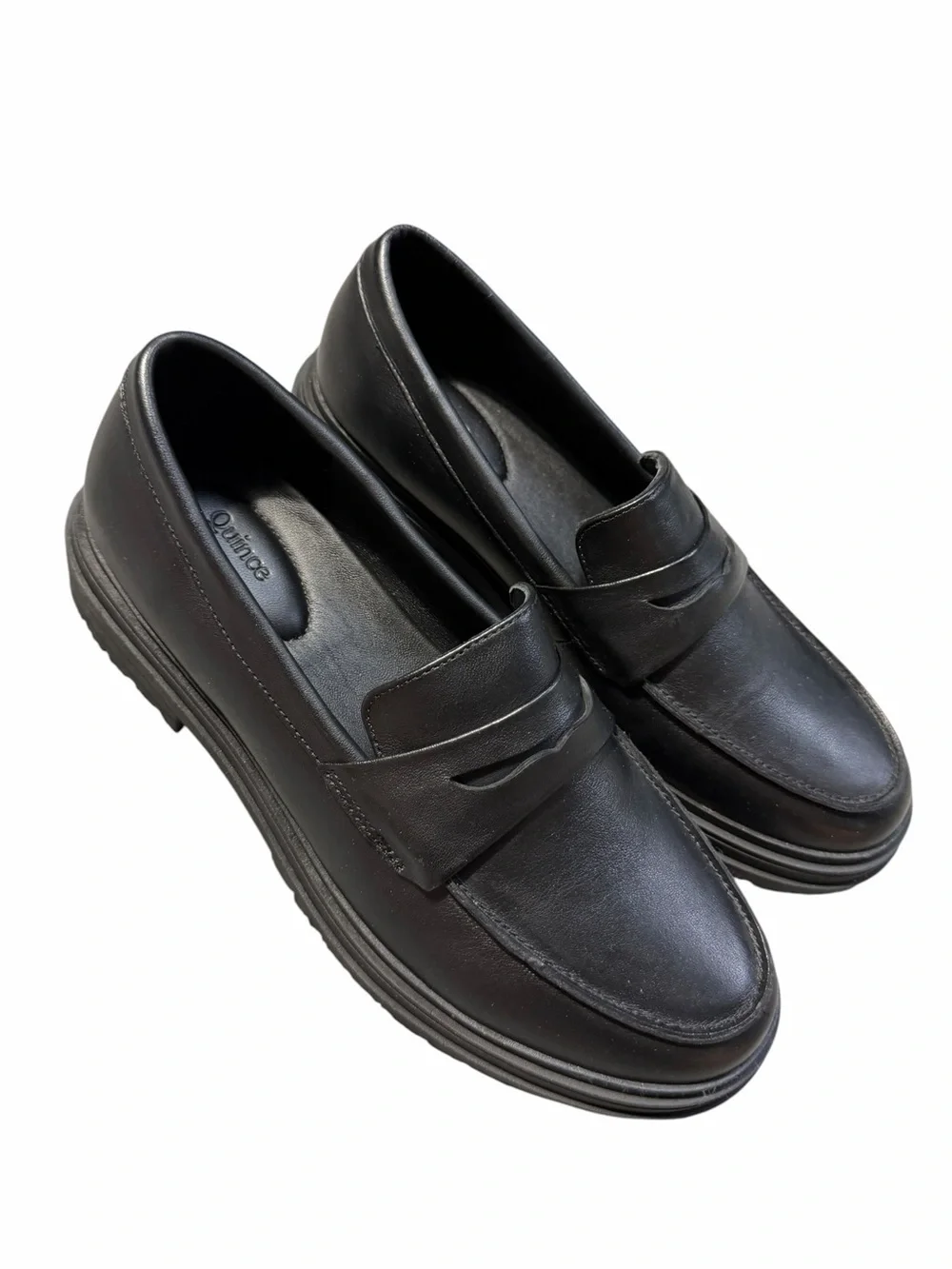 Quince Italian Leather Lug Sole Loafers Size 8
